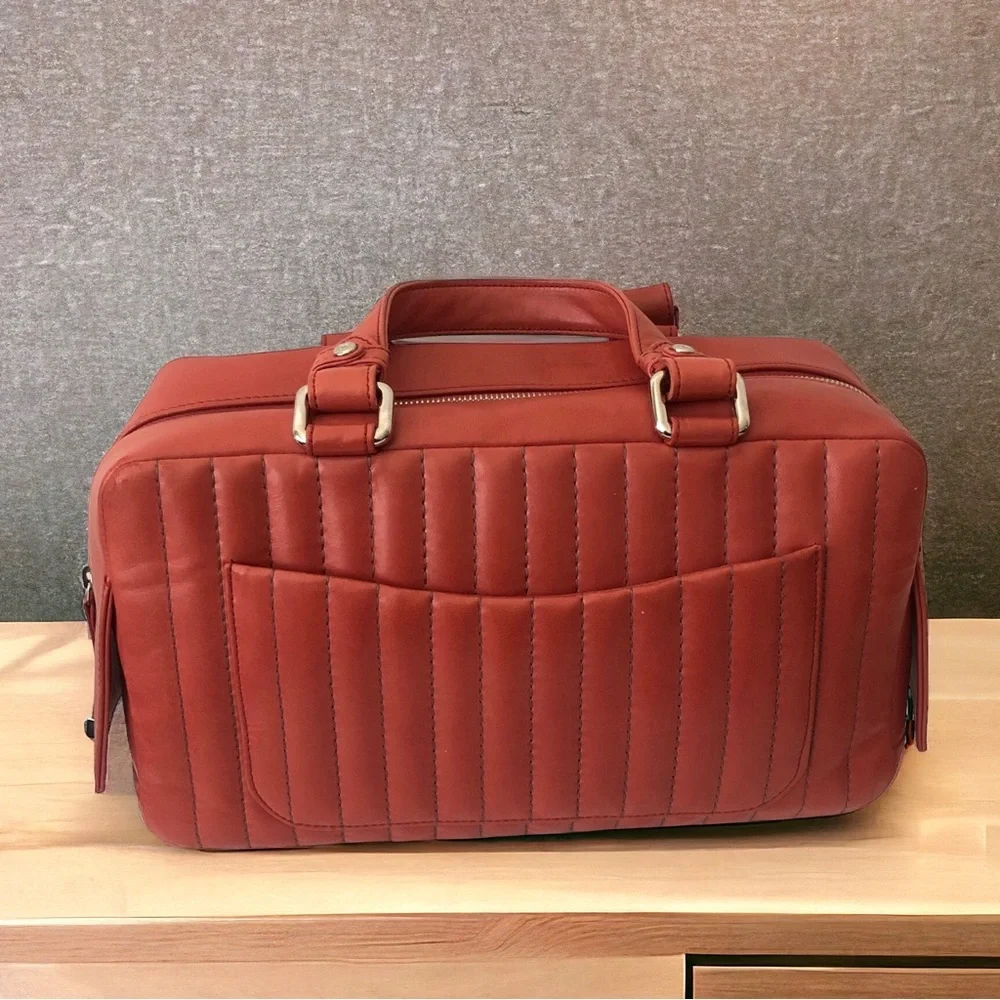 Coral Chanel Mademoiselle Boston Bag
